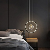 Black Pendant Light Minimalist Glass Globe Led