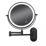 Black Rechargeable Led Magnifying Mirror For Make-Up And Bathroom