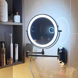 Black Rechargeable Led Magnifying Mirror For Make-Up And Bathroom