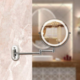 Chrome Silver Rechargeable Led Magnifying Mirror For Make-Up And Bathroom