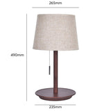 Gentle Glow Nordic Walnut Lamp With Luxury Fabric Accents