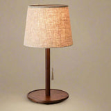 Gentle Glow Nordic Walnut Lamp With Luxury Fabric Accents