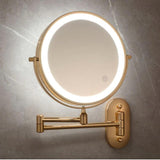 Gold Rechargeable Led Magnifying Mirror For Make-Up And Bathroom