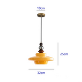 Medieval Style Glass Beige Dining Room Pendant Light