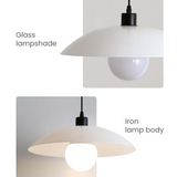 Minimalist White Disc Glass Pendant Light