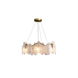 Modern 6-Light Tiered Cloud Glass Chandelier With Adjustable Cables