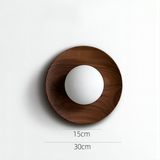 Natural wood White Simple Wall Light