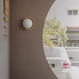 Natural wood White Simple Wall Light