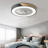 Round Square Integrated Led Bladeless Ceiling Fan Light With Remote Control