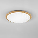 Round Wooden Led Bedroom Ceiling Light