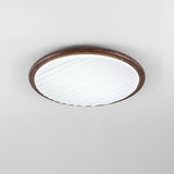 Round Wooden Led Bedroom Ceiling Light