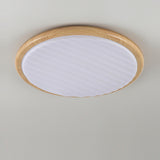 Round Wooden Led Bedroom Ceiling Light