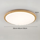 Round Wooden Led Bedroom Ceiling Light