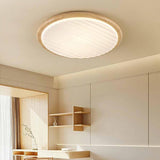 Round Wooden Led Bedroom Ceiling Light