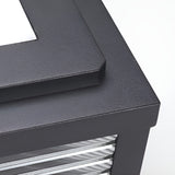 Square Ribbed Glass Outdoor Mount Post Light