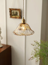 Vintage Brown Glass Pendant Light