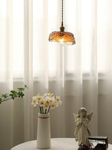 Vintage Brown Glass Pendant Light