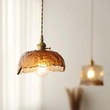 Vintage Brown Glass Pendant Light