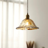 Vintage Brown Glass Pendant Light