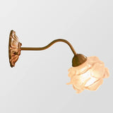 Vintage Copper Flower Petal Glass Wall Lamp