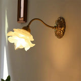 Vintage Copper Flower Petal Glass Wall Lamp