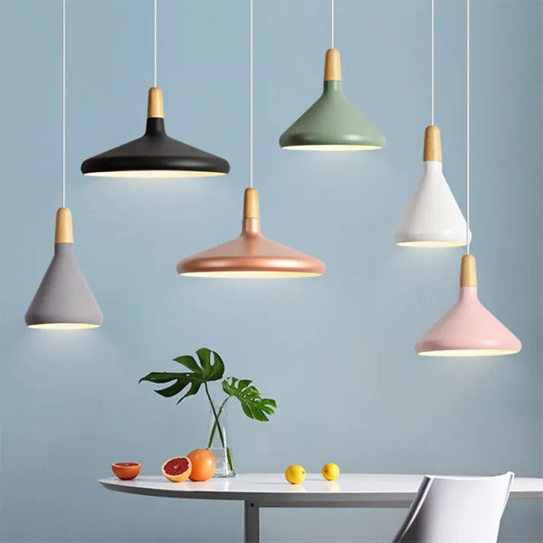 French Macaron Conical Metal Pendant Lamp