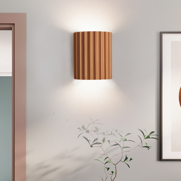 Modern semi-circular resin wall sconce for living room