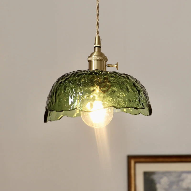 Irregular Brass Glass Pendant Light