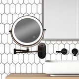 Black Rechargeable Led Magnifying Mirror For Make-Up And Bathroom