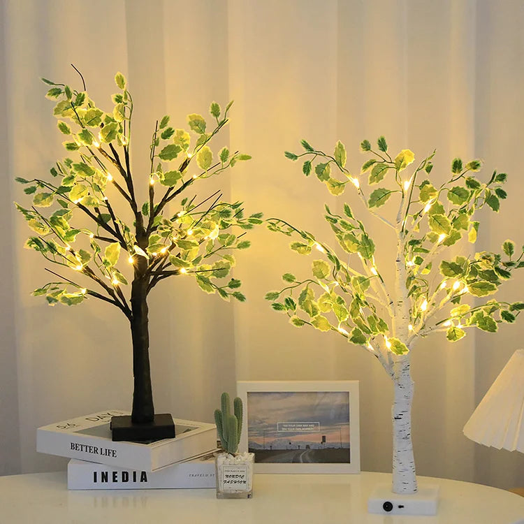 Christmas Green Leaves Led Tree Lights