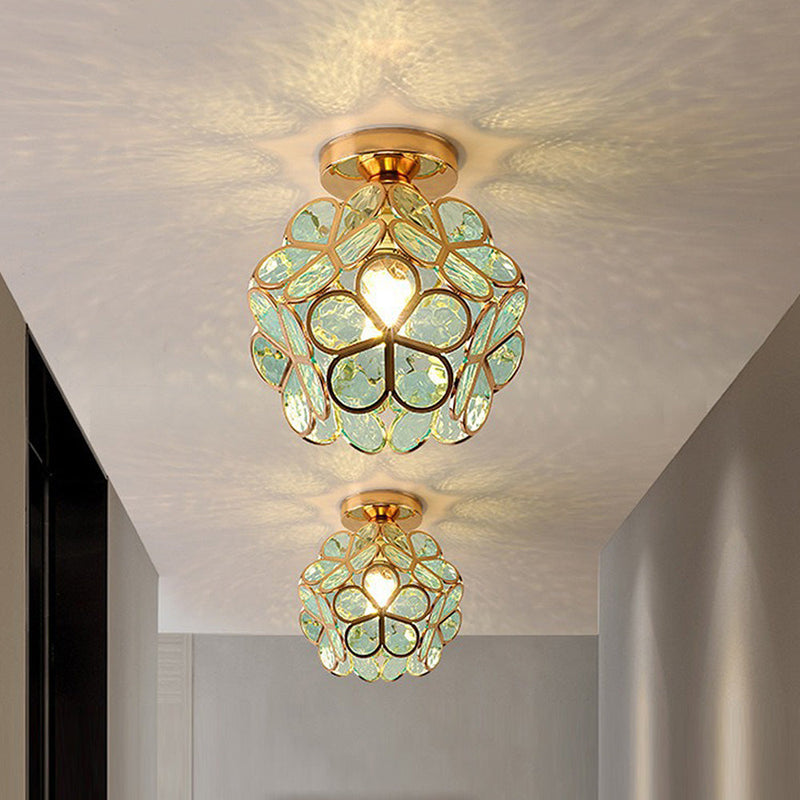 Design Flowers Style Glass Hallway Ceiling Lighting