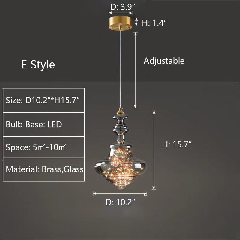 Modern Gray Glass Starry Sky Pendant Light