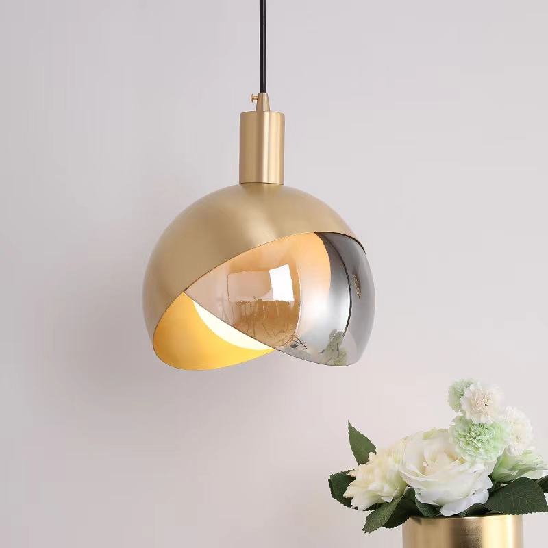 Modern Gold Glass Pendant Light