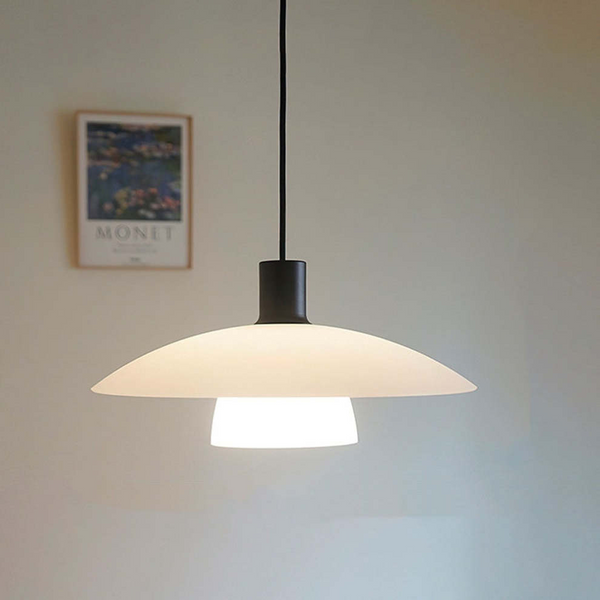 Minimalist White Disc Glass Pendant Light