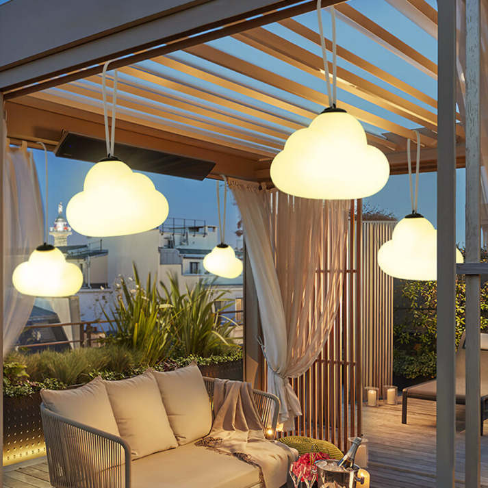 Minori Design Led Hanging Lamp Cloud Milk White Metal/Acrylic Garden