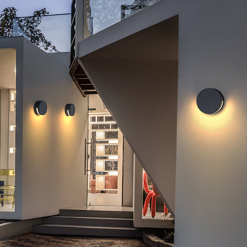 Modern Round Glass Ip65 Waterproof Outdoor Wall Lamp
