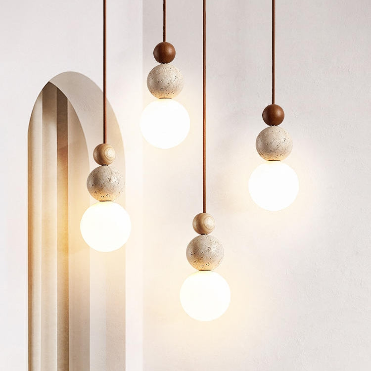 Modern Simple Style Travertine Pendant Light