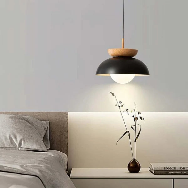 Nordic Pendant Light Made From Half-Wood