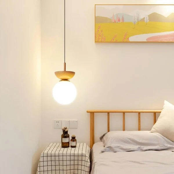 Nordic Pendant Light Made From Half-Wood