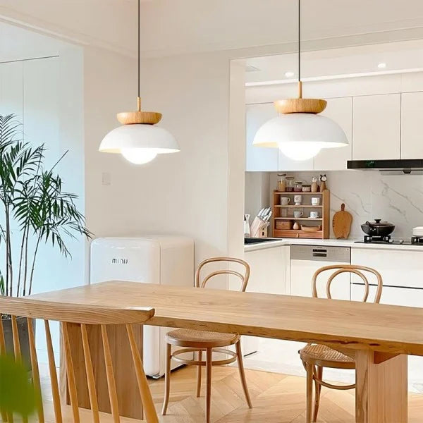 Nordic Pendant Light Made From Half-Wood