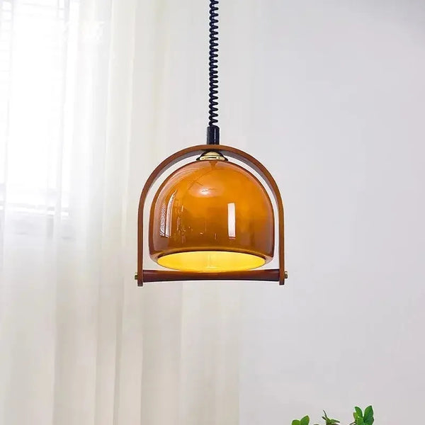 Vintage Bauhaus Wood Pendant Lights