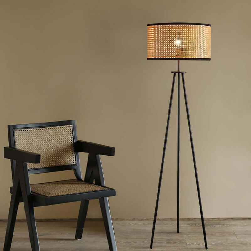 Rattan Tripod Floor Lamp