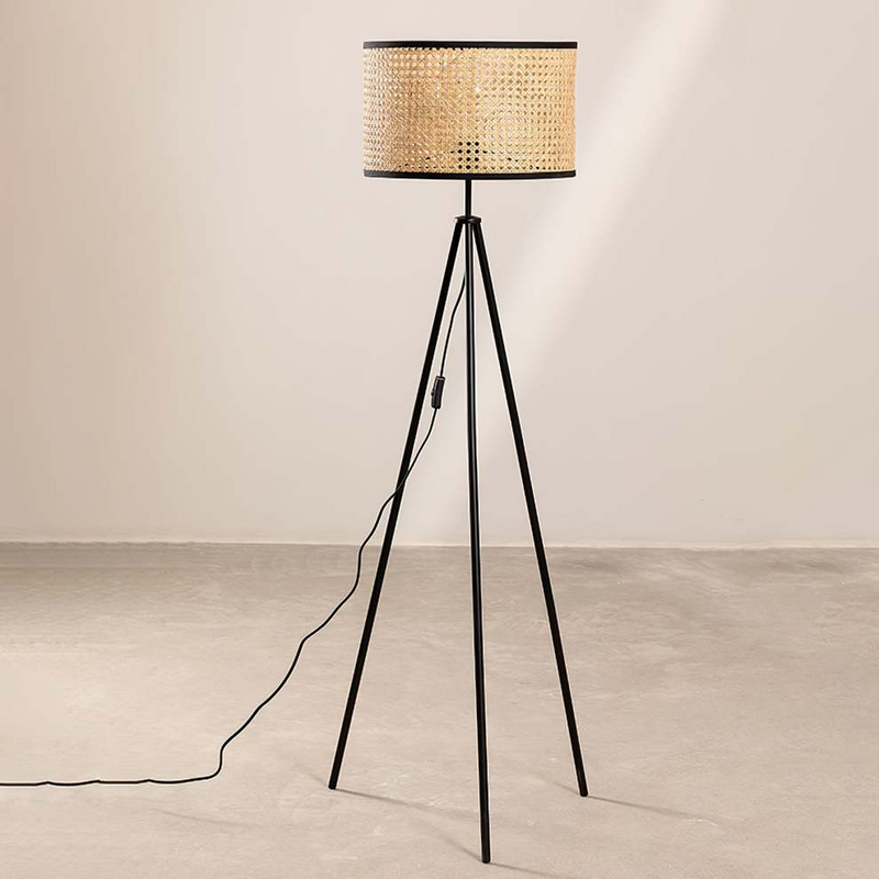 Rattan Tripod Floor Lamp