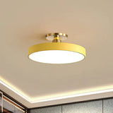 Round Flush Mount Light Nordic Style Acrylic Bedroom Led Semi Coil Ceiling Light