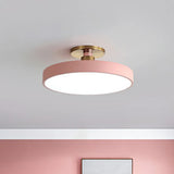 Round Flush Mount Light Nordic Style Acrylic Bedroom Led Semi Coil Ceiling Light