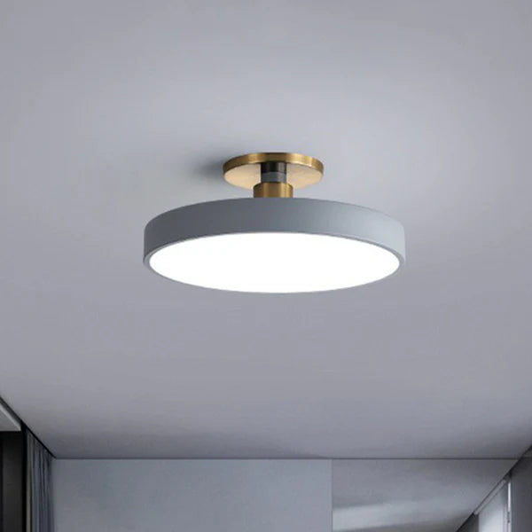 Round Flush Mount Light Nordic Style Acrylic Bedroom Led Semi Coil Ceiling Light