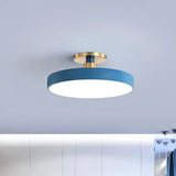 Round Flush Mount Light Nordic Style Acrylic Bedroom Led Semi Coil Ceiling Light