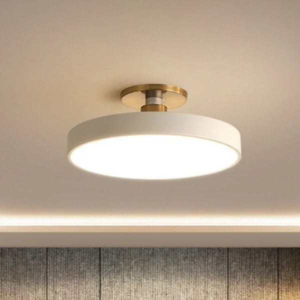 Round Flush Mount Light Nordic Style Acrylic Bedroom Led Semi Coil Ceiling Light
