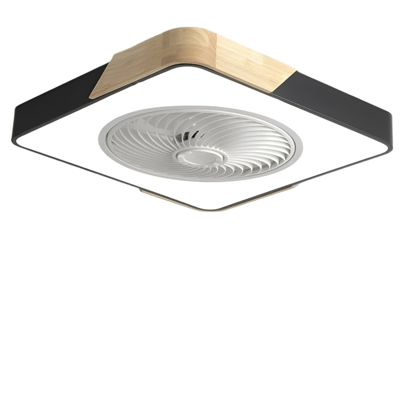 Round Square Integrated Led Bladeless Ceiling Fan Light With Remote Control