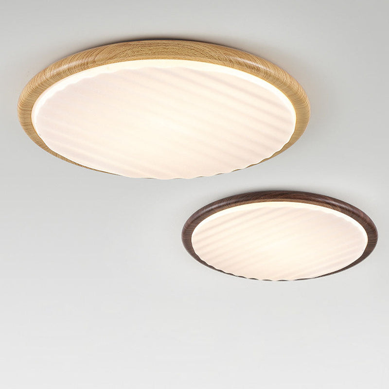 Round Wooden Led Bedroom Ceiling Light
